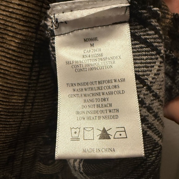 Miss Me Pieced Plaid Washed Corduroy Jacket  Medium - Picture 4 of 7